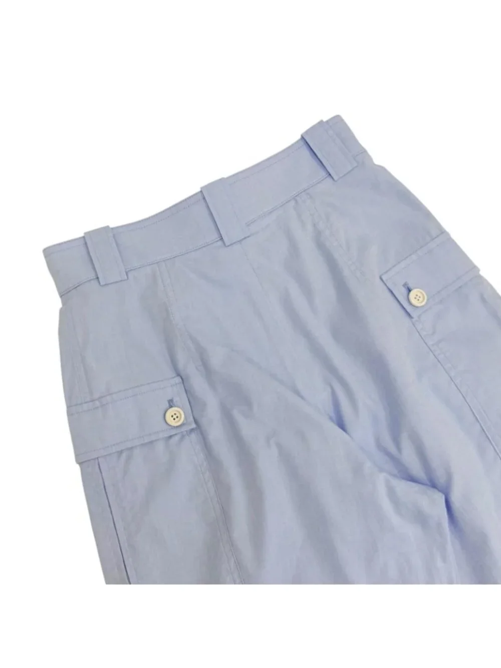 Louis Vuitton Cotton 100% LV Logo Embroidered Pants Light Blue 34